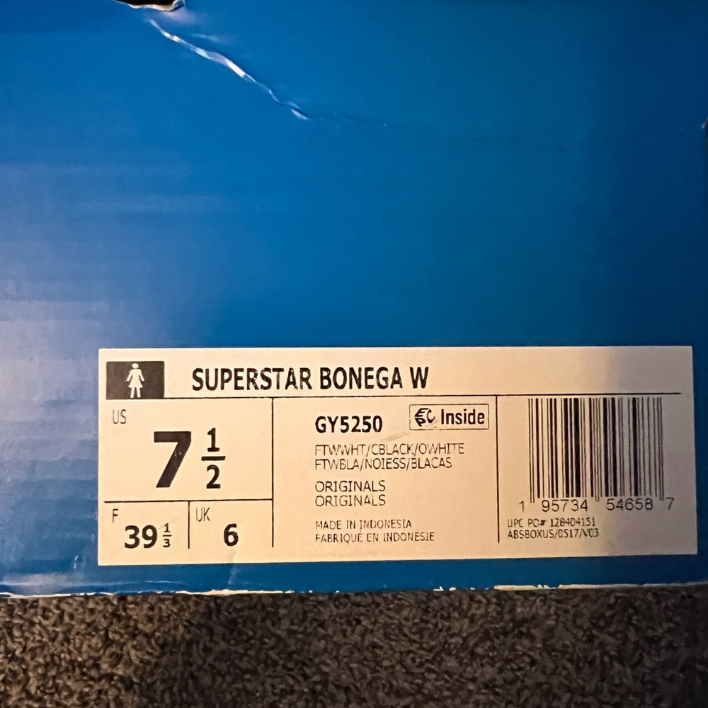 Adidas Superstar Bonega W Black and White Sneakers- Platform